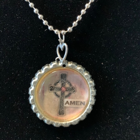 Amen Bottle Cap Necklace - Picture 1 of 8